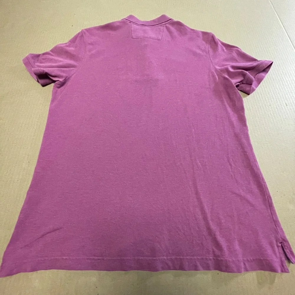 Banana Republic Men's Large L Polo Shirt Mauve Pink Embroidered Elephant